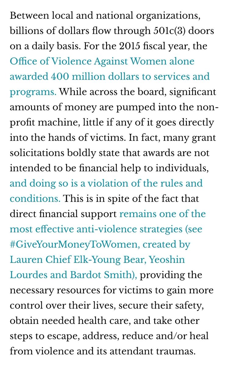 Some excerpts from a great article highlighting how the Non-Profit Industrial Complex not only provides little support to those in need but actively work against recovery and liberatory efforts.