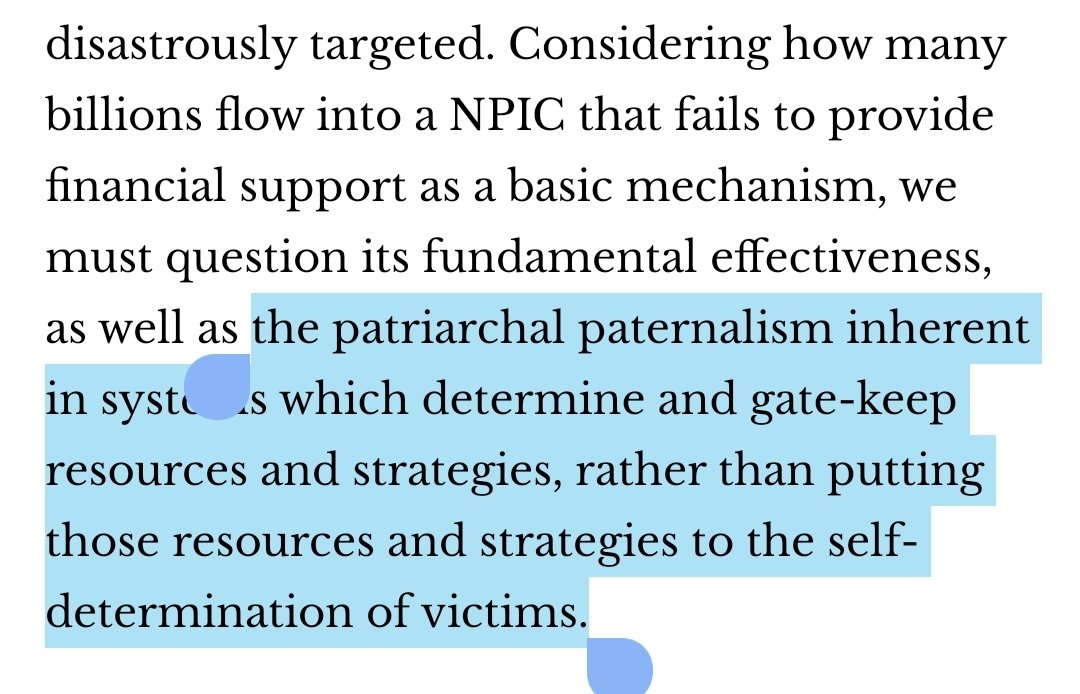 Some excerpts from a great article highlighting how the Non-Profit Industrial Complex not only provides little support to those in need but actively work against recovery and liberatory efforts.