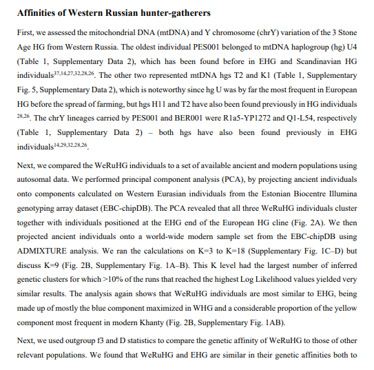 Russia north of the forest line was settled ~9700 BC, & groups there culturally fragmented by ~8500 BC. The Hunter-Gatherers that settled the region were fairly typical EHGs.