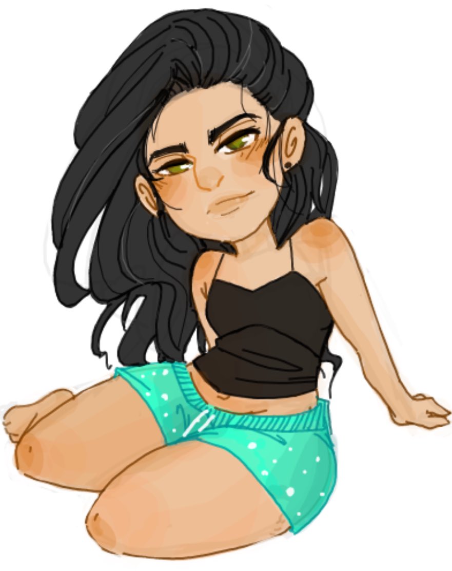 YodaSlim_'s tweet photo. I drew myself as my BF described me and to add a bit of realistic effect to it I added in my canas. (Spanish for white hairs😂) 👩🏼‍🦳👌🏼 #selfportrait #digitalart #tegakie #doodle #sketch https://t.co/3a0sXfWCXW