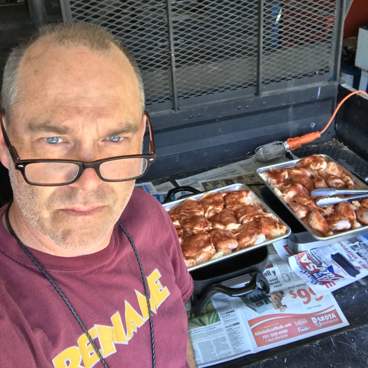 TQPurdon's tweet photo. This year’s #4thofJuly #FriedChicken - new work station. #BackOfTheMule #NoDak #PurdonNation #EzGoFryStation
Oh, and #ChangeTheName... https://t.co/CjzNZqLxOu
