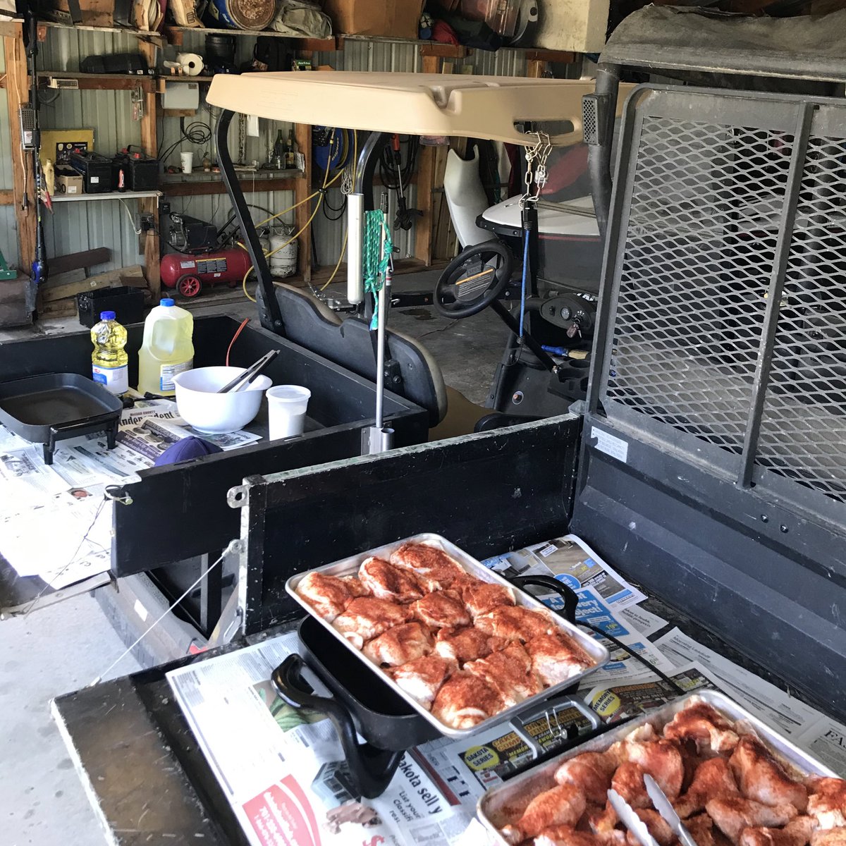 TQPurdon's tweet photo. This year’s #4thofJuly #FriedChicken - new work station. #BackOfTheMule #NoDak #PurdonNation #EzGoFryStation
Oh, and #ChangeTheName... https://t.co/CjzNZqLxOu