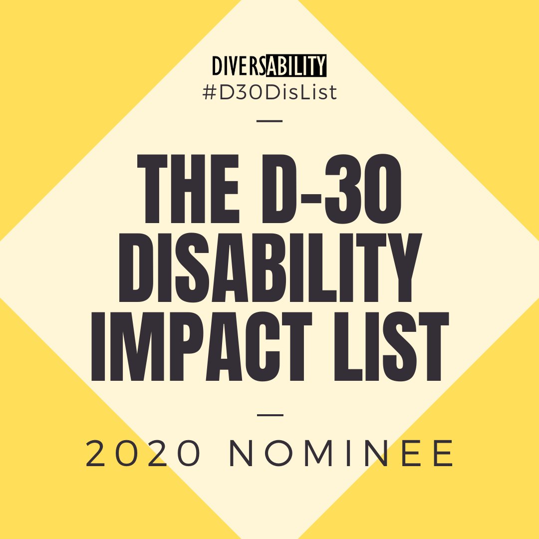 I'm honored to be nominated for Diversability’s D-30 Disability Impact List! Stay tuned in July to see if I am selected as an honoree. More information is available at mydiversability.com/d30 

Thank you to everyone who nominated me for this honor! #D30DisList #Diversability