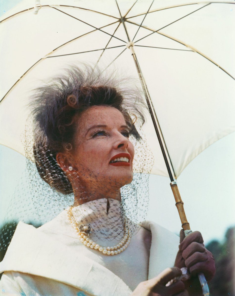 Katharine Hepburn photographed by her co-star, Montgomery Clift, on the set of Suddenly, Last Summer (1959)