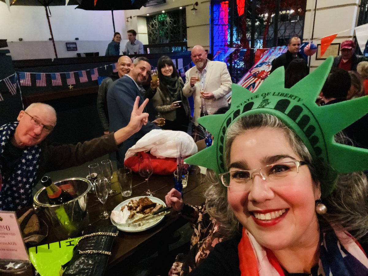 USwithAUS's tweet photo. And now for some group shots...(the #BuffaloBar only allowed 25 PAX in the outdoor beer garden). It was a such a great night of laughs, ribs & wings with a multicultural mix of Americans, French, British, Russian, Chinese, South Africans and Australians - #ILoveThisPlace! https://t.co/g29E3FJXBx