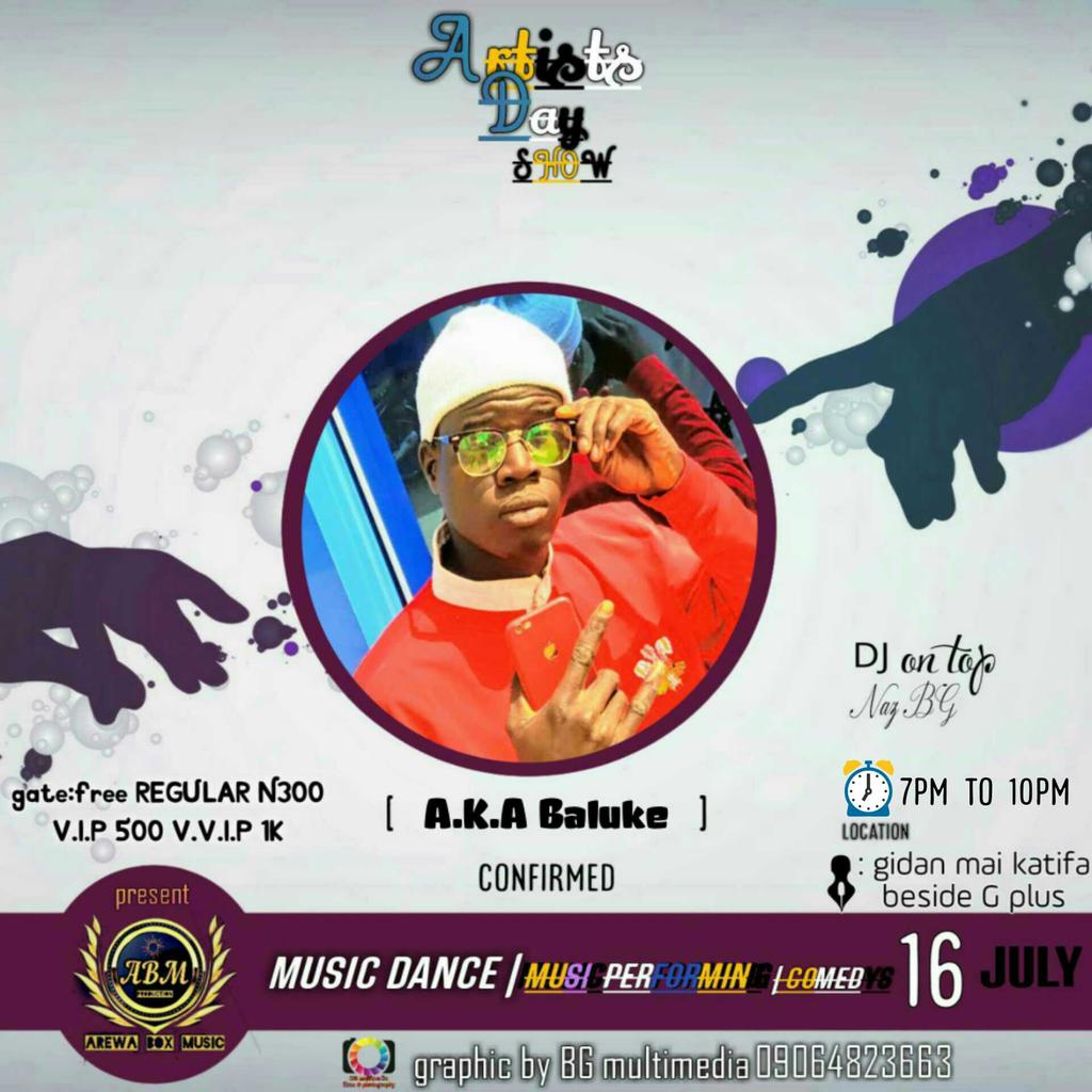 BalukeK's tweet image. Yes, yes .up up ,  a.k.a baluke show on 16 this july my people .