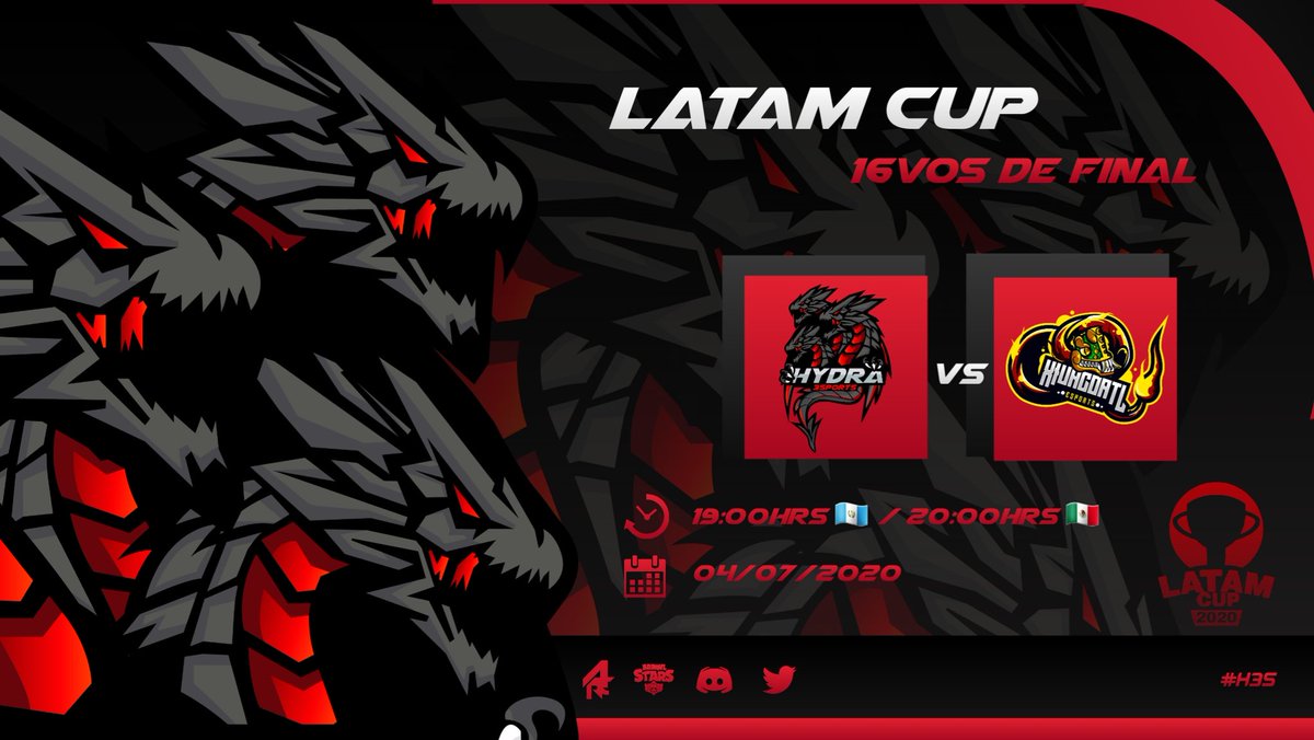 #BS || <a href="/LatamCUP1/">Latam CUP</a>

¡Hoy se juega los 16vos de final, esperamos sacar el mejor resultado el día de hoy!

🆚 @XIUEsports
🎮 Brawl Stars
🗓 Sab. 04/07/2020
📺Tomy Soul (TWITCH) twitch.tv/tomysoul
🕘 19:00Hrs🇬🇹 || 20:00Hrs 🇲🇽

#H3S
#brawlstarsfanart