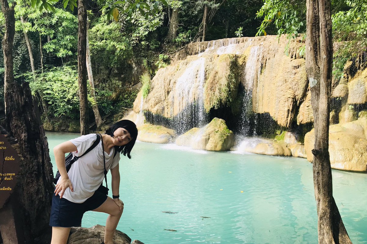 飯山陽 Dr Akari Iiyama エラワンの滝を７つ制覇したよ