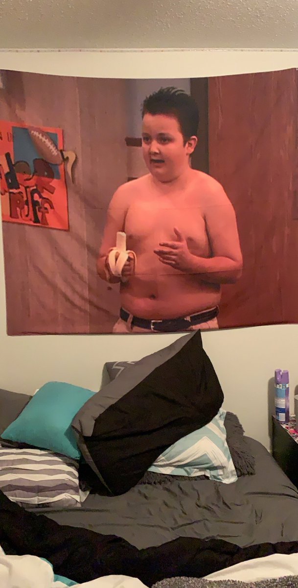 Cade_Onder's tweet photo. just walked into this girl’s room and she has a tapestry of Gibby from iCarly above her bed. https://t.co/bTDYNEzyaE