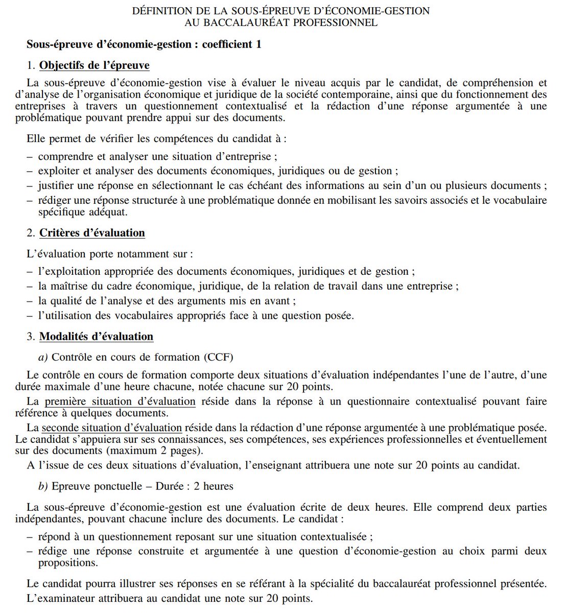 CREG_Versailles's tweet image. Arrêté du 17 juin 2020 fixant les unités générales du #BacProfessionnel et définissant les modalités d'évaluation des épreuves ou sous-épreuves d'enseignement général :
🔹Économie-gestion
🔹Économie-droit
#EconomieDroit #EcoDroit #EconomieGestion
➡️legifrance.gouv.fr/affichTexte.do…