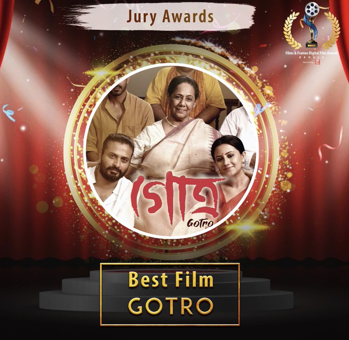Best Film Jury Goes to #Gotro in Films and Frames Digital Film Awards. The First Ever Digital Film Awards. #fafda2020 #filmsandframes #digitalfilmawards @ShiboprosadM @ziniasen123 #WindowsProduction #NanditaRoy @Nigel_Akkara