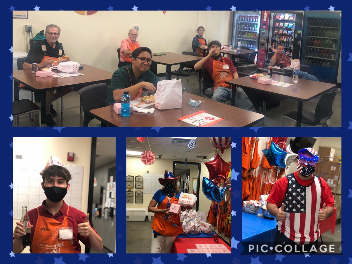 thd3308's tweet photo. @thd3308 Celebrating our Declaration of Independence with our AMAZING associates! 🇺🇸 Happy 4th of July to everyone! ❤️🤍💙 #inandout #crumblcookie @mattperkins81 @TonjaBarnicle @thdsaltarelli @CaylorLarry https://t.co/ygOrqpdDGT