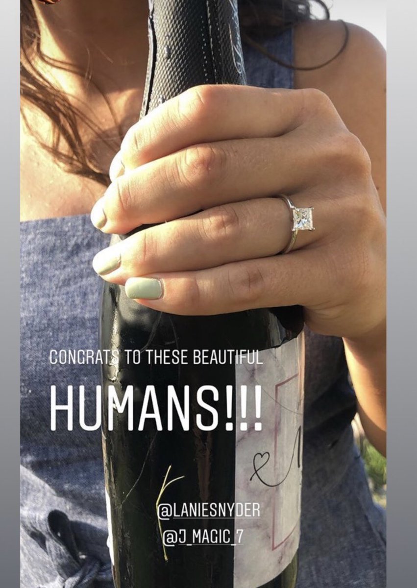 GymLarissa's tweet photo. Leave it to these two amazing humans to brighten up the day!  Congratulations to GymHawk Alum @getouttamyLANE &amp; GymHawk #1 Fan @BiscuitsJmagic7 on their recent engagement. Could not be happier for these two and their families.  We love you both💛 https://t.co/WL1dpVqIdp