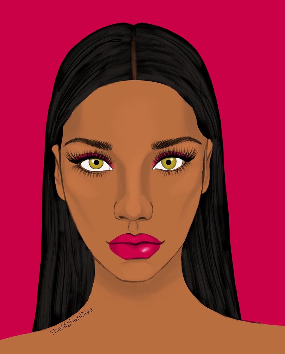 Hot pink - 2/3 of my lipstick portraits
#makeup #portrait #pocartist #afghanartist #procreate