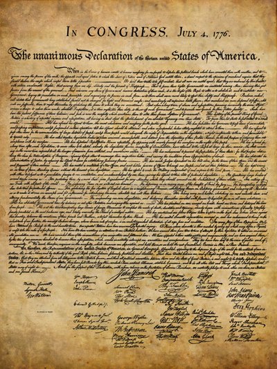 “We hold these truths to be self-evident, that all men are created equal, that they are endowed by their Creator with certain unalienable Rights, that among these are Life, Liberty and the pursuit of Happiness.”