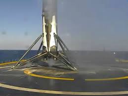 SpaceX's Falcon Heavy rocket landing on a ship! Made by a company founded by an immigrant.