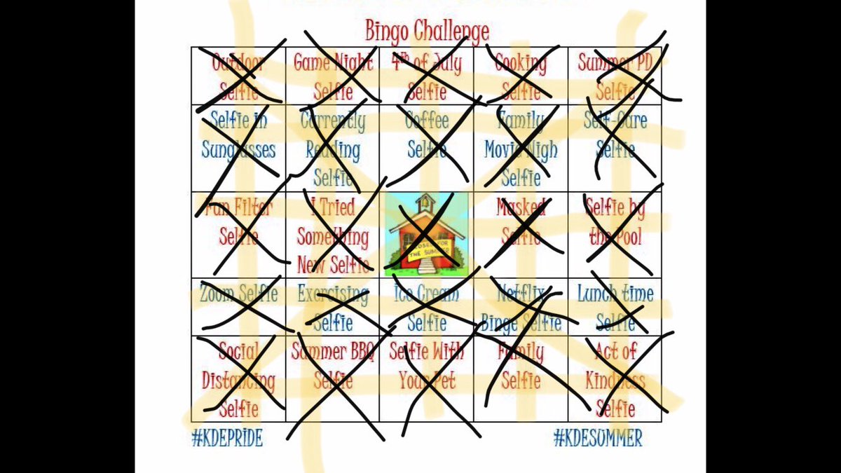 ANochlin's tweet photo. Summer BBQ selfie: Blackout Bingo for this gal! So happy to have the Stacy’s over for 4th of July! Only does Karen bring a big ol’ box of Crumbl cookies! #kdepride #kdesummer https://t.co/rGP0Bk3Wez