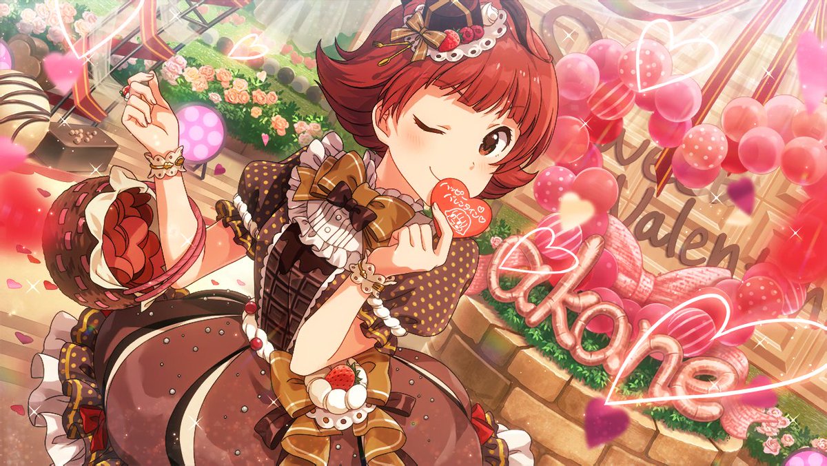Akane NonoharaAge: 16Mirishita Card Type: AngelImage Color: Orange> the self-proclaimed "cutest girl on the planet", constantly loud and energetic> makes lots of "Akane-chan" dolls to share with her fans> loves pudding. never gets to eat it> VA: Saki Ogasawara (Chaki)