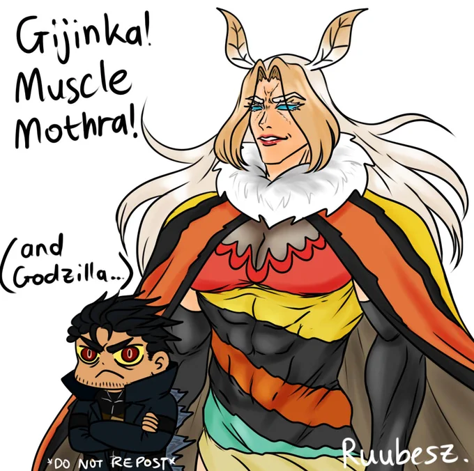 Looks like muscular women are getting some love and support these days (as they should), so why not take this chance to post Gijinka! Muscle Mothra!!
I mean, you guys have been asking for it...
#godzilla #ゴジラ 
