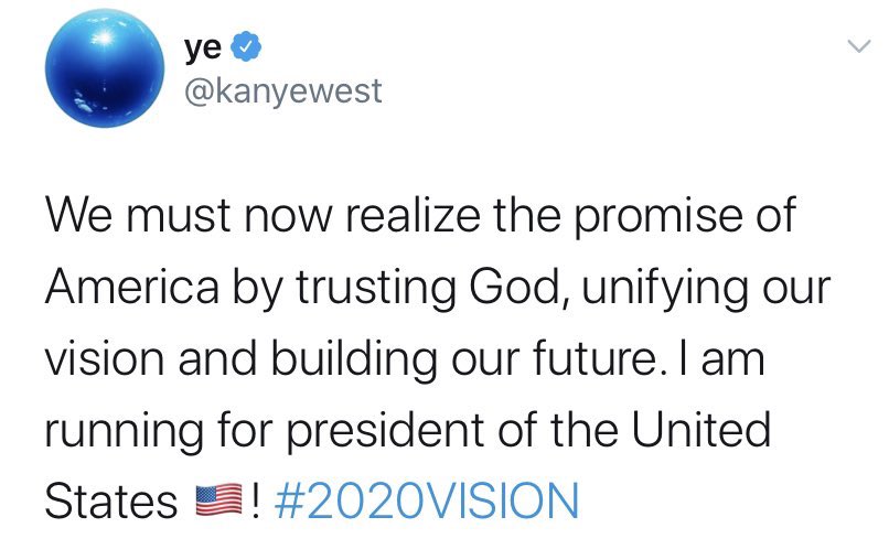 Kanye West officially announces he’s running for President of the United States 👀
