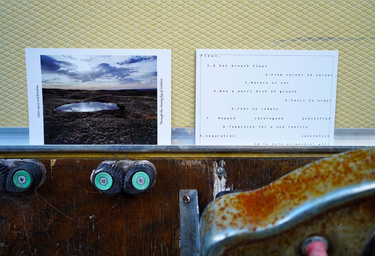 maritabatna's tweet photo. New context-as healing, interventions in garden with #creativeoccupation postcards from #covid19 series. (postcards: by me, Michael Morgan, Matthew Howard, Laine Hogarty) https://t.co/q1qwNtMroi