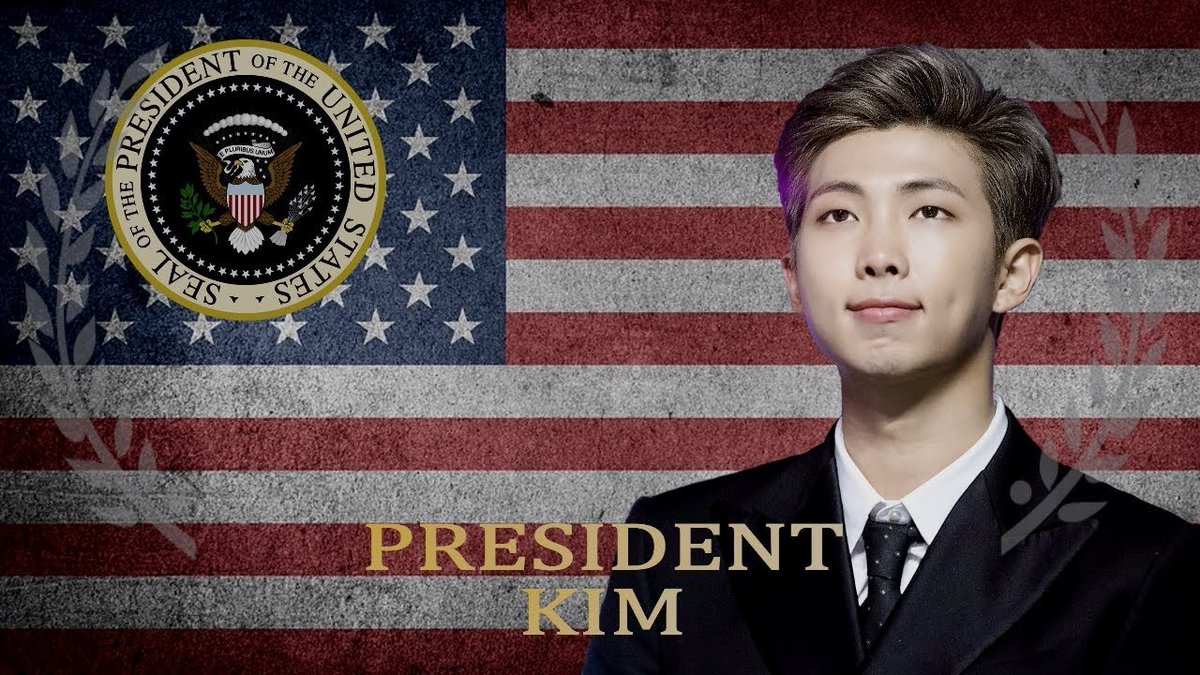 BTS7Lotus's tweet photo. It is time for #BTSARMY to vote #RMforPresident in the Republic of #Namjoon because rapper Kanye West tweeted today that he is planning to run for the 2020 Presidential Election.

#KimNamjoon @BTS_twt #BTS #알엠 #남준 #김남준 #RM #joonie #PresidentNamjoon

https://t.co/82SkOwRWSC https://t.co/8fuklqwcyk