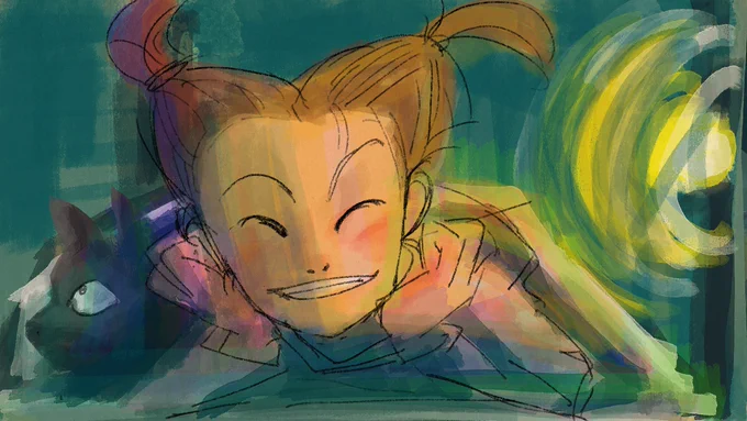 今回背景を撮り直して絵本風の動画にしてみたつもりです
アーヤと魔女の挿絵は模写して楽しかったです 