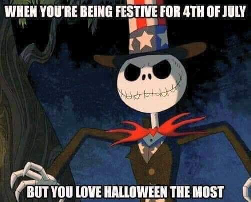 CuriousOddlings's tweet photo. Celebrating the Red, White, and Blue is fun but Halloween is always in my heart 🧡 https://t.co/BDfqLH4aAD