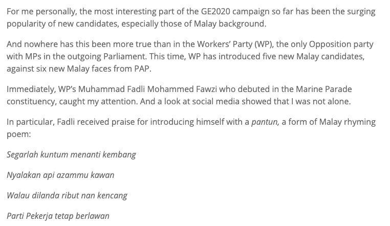 Zurairi A R On Twitter Singapore S Fadlifawzi The Reframing Of Malay Politics Https T Co 0bfp3yzji1 My Malaymail Column Ahead Of Ge2020 On What Malaysian Politicians Can Take Away From Wpsg Addressing Issues Involving The