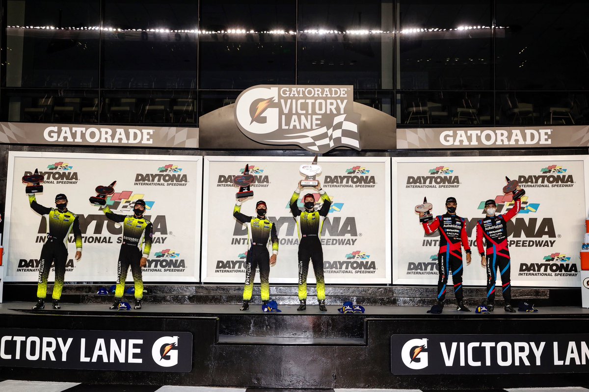 Celebrating in @Gatorade Victory Lane with the @IMSA #WeatherTech240 podiums!