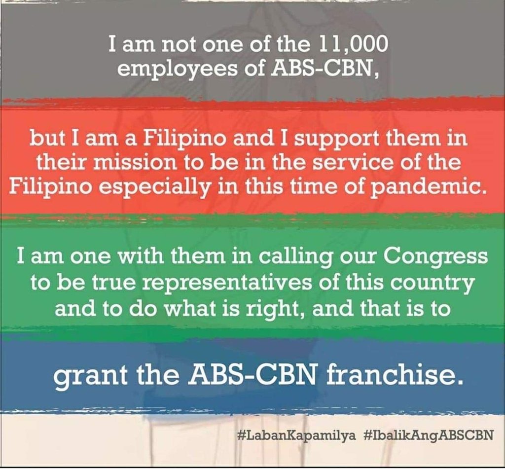 TropangwantedJB's tweet photo. ABSCBN deserves a Franchise 
❤️💚💙

#IbalikAngABCBN 
#VoteYesToABSCBN https://t.co/vW3PZ4RSjA