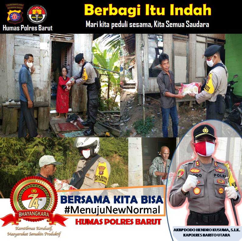 DregdEduwar's tweet photo. Polres Barito Utara Berbagi kepada masyarakat kurang mampu Di tengah wabah Virus Covid-19
#MenujuNewNormal https://t.co/kHM81RQnHN