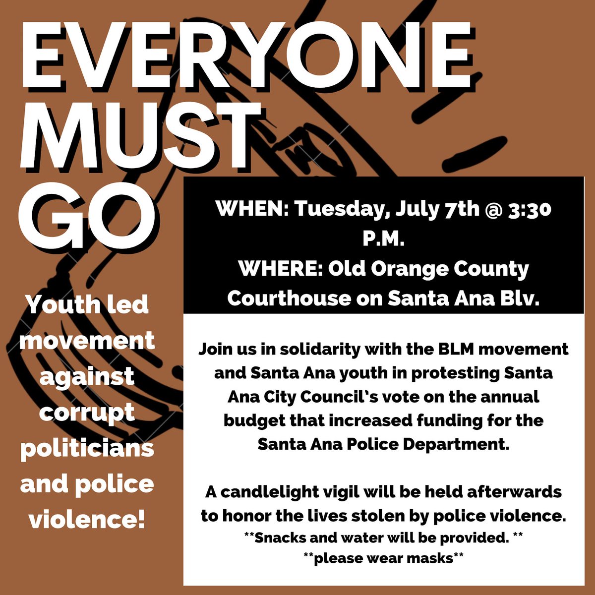 millamoluigi's tweet photo. ‼️SHARE AND RETWEET‼️
OC people come out and protest this tuesday, july 7th in santa ana! https://t.co/t9yiHA4S2b
