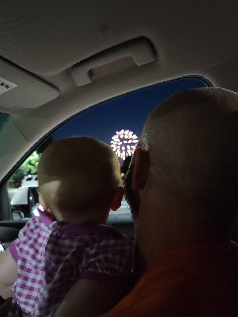 CoPreened's tweet photo. Hunters first fireworks. She just loved them. https://t.co/KsLh9R3IU5