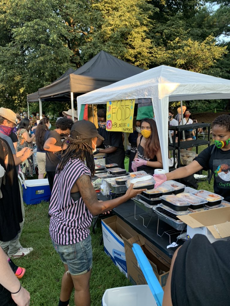 ExecutrixJM's tweet photo. Plenty of free food and supplies at #confrontingjuly4th in prospect park. The people protect and serve the people. https://t.co/cj2FbdinUx
