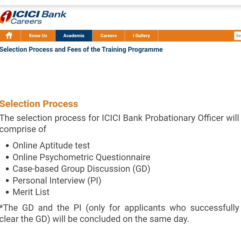  #ICICIBank selection process through Academia claims to take online tests & Pure Merit wise.But like Public Banks, after selection they don't offer them loan but ask to take Student loan to off Rs4-6 lakh to undergo a training programme to became PO.Where IBPS directly offer.