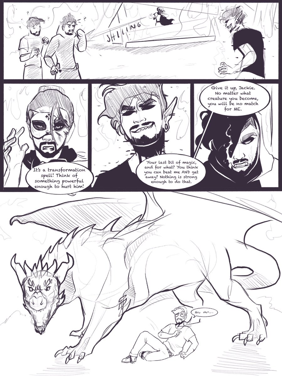 FankayArt's tweet photo. Mini comic for why Jackie turned dragon 👀
#jackieboyman #septicegos #jsefanart #marvinthemagnificent https://t.co/SLlqOZoJS8