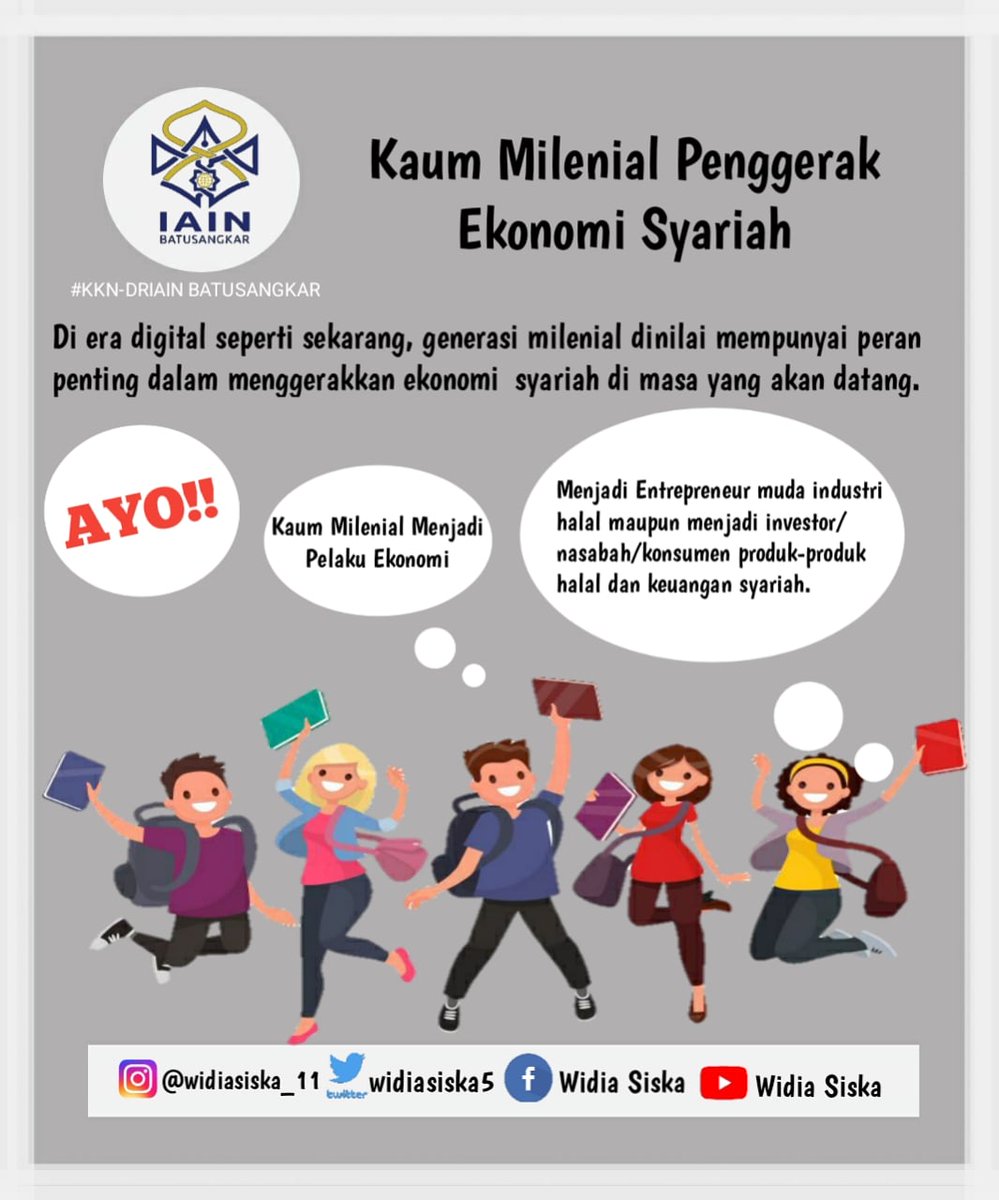 WidiaSiska5's tweet photo. Assalamualaikum wr.wb , saya Widia Siska, jurusan Ekonomi Syariah, dalam rangka mensukseskan KKN-DR IAIN BATUSANGKAR, mengajak teman-teman untuk like, comment dan share postingan pada poster ke sembilan saya sebanyak-banyaknya. https://t.co/uaGYxlOpfa