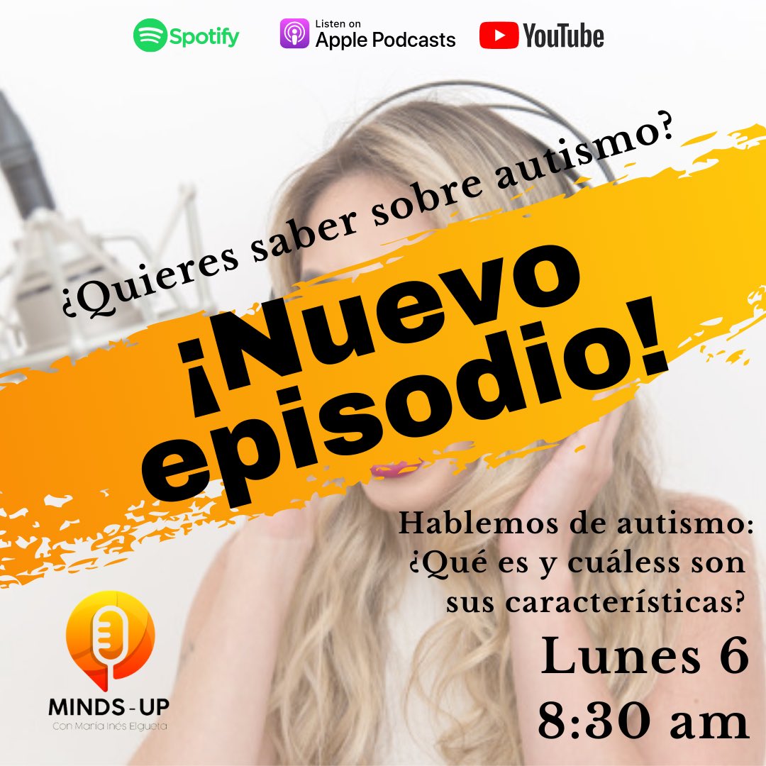 🟠 HABLEMOS DE AUTISMO: 
¿Qué es y cuáles son sus características?  
El lunes junto a María Inés Elgueta, aprenderás sobre el Autismo y sus características.

➡️ SUSCRÍBETE AL CANAL 💖

youtube.com/channel/UCvnGe…