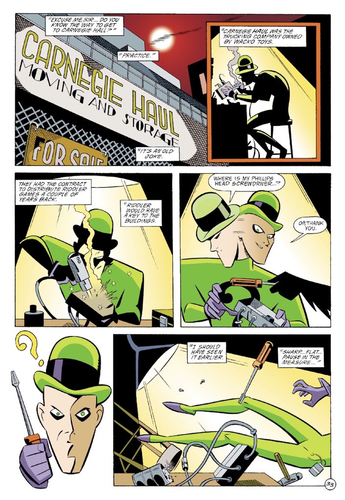 That's right - I tend to think of it as the prime piece of information the page is meant to convey. In this first page, it's panel 1, where we realize the convo Bond and M are having is actually about M's daughter, while the 2nd page is all a setup for the comedy beat in panel 5. https://t.co/nrBfRWL1fh