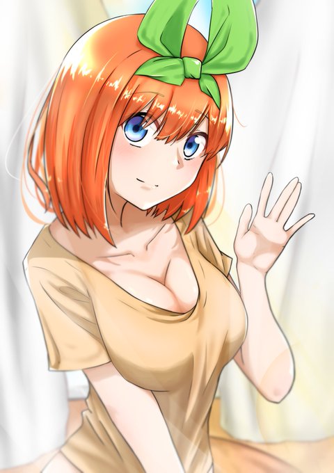 白兎さんがTwitterに投稿した中野四葉(五等分の花嫁)のイラスト。