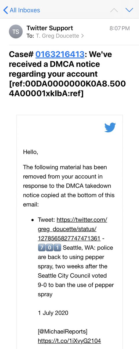 Somehow – I honestly don't know how, because it's a *really* dumb thought – but somehow someone named Ian Hill, identified as  @TEGNA's Director of Digital Audience Development, somehow thinks using Twitter's own built-in functions is copyright infringement