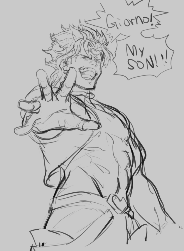 Some Dio and Giorno... Father and son moment I doodled today... ?
knono proud daddy Dio da!!! ?