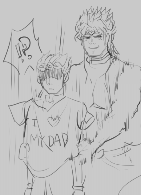 Some Dio and Giorno... Father and son moment I doodled today... ?
knono proud daddy Dio da!!! ?