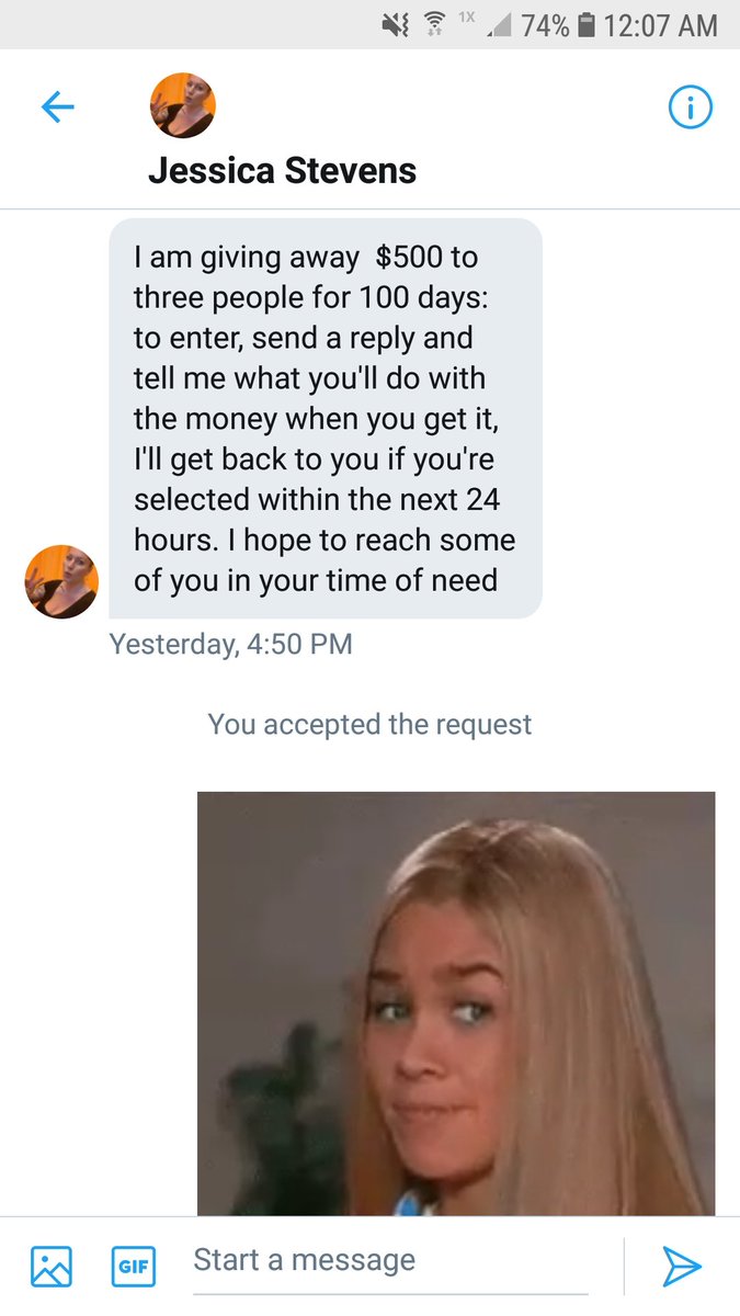 CatPawsAreBeans's tweet photo. Just so everyone is aware @Jessie33112 is a #ScammerAccount. Here's the proof. Please go and #report the account as I did.  #NiceTry #Scamdemic #ScamAlert #scam https://t.co/LO5sHkZMrn