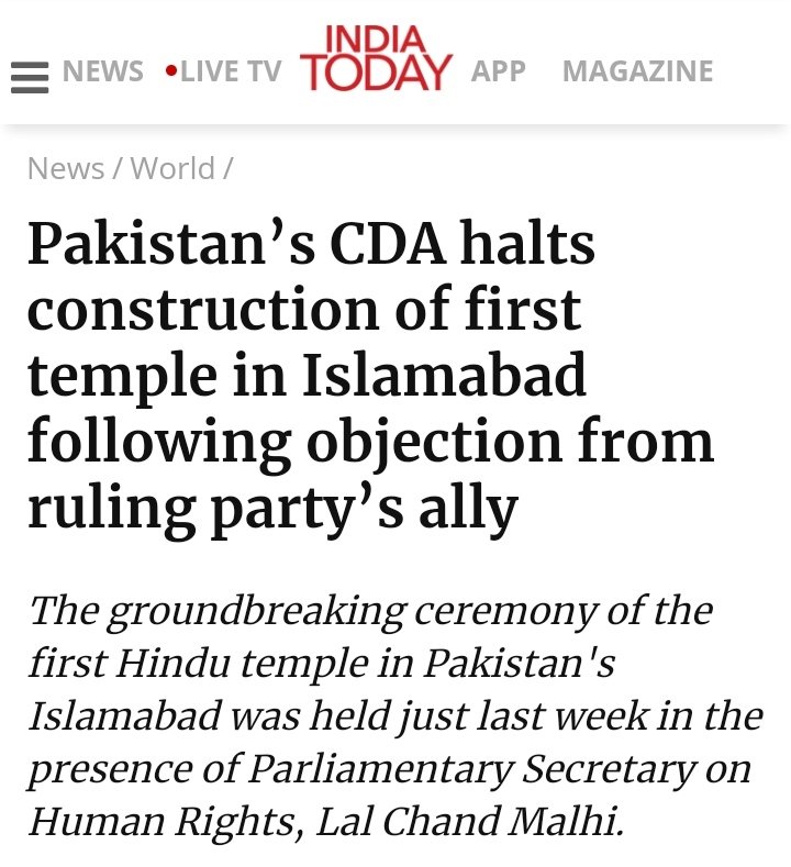 Aero_Engg's tweet photo. Pakistan is the most "Munafiq" nation in the world. They won't let Hindus of Islamabad built even one single temple and will lecture India, which has most number of mosques in the world, on secularism, inclusiveness and minority rights.  #MandirInIslamabad #MandirTauBanega https://t.co/p6T0uMTk3W