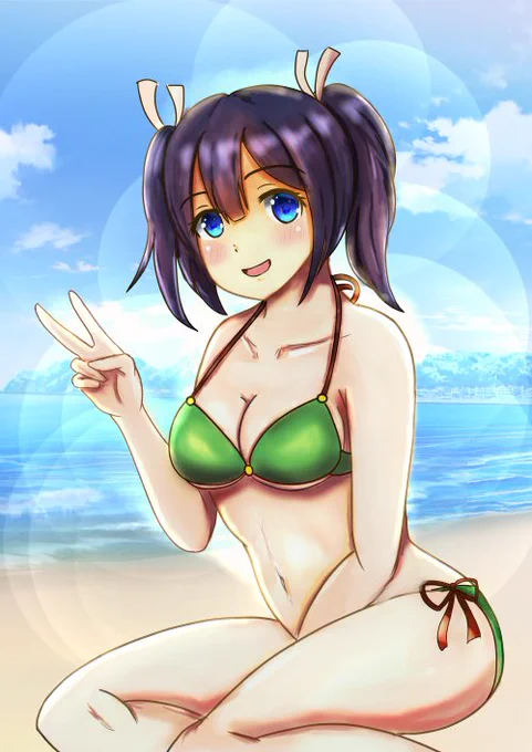 余り描いてなかった

#艦これ 
#ビキニの日 