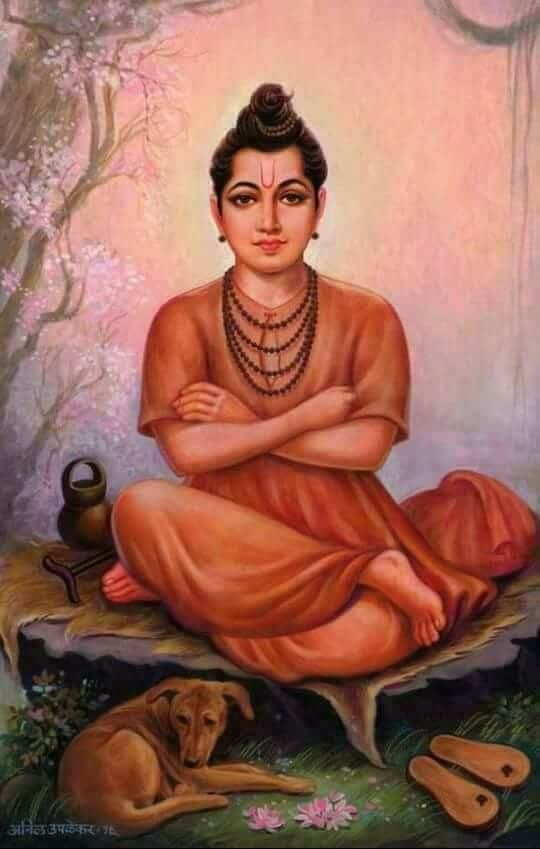 DATTATREAYA'S next Avatar is " Shree Narasimha saraswati" Born in a village named ' karanja'. Born in bhramin family of 'Madav & Ambabavani' on ' pushya Shukla bidige'. Earlier name was 'shaligram dev' and ' Narahari'.( 3/5) #GuruPurnima