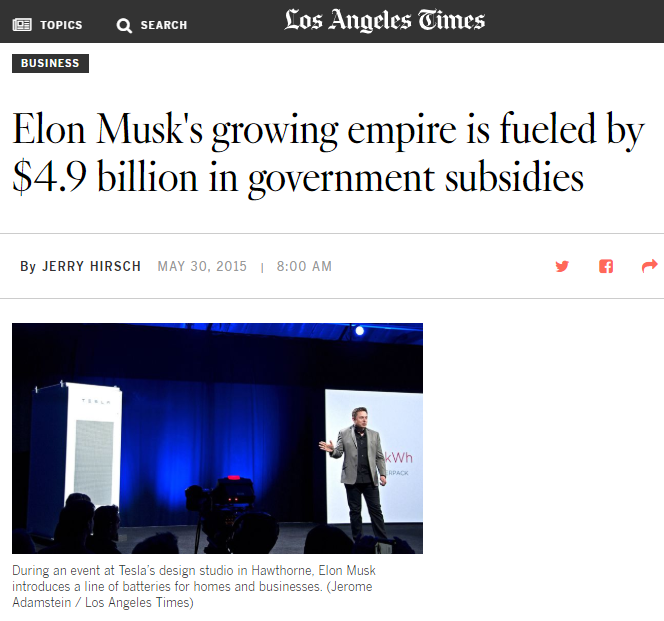 that exchange begins with a link to an article that's worth delving into. it details how elon musk is a pathetic grifter who sucks off the state's teet, intentionally using his fake image as a genius to scam the state out of billions in funding. he's the actual welfare queen