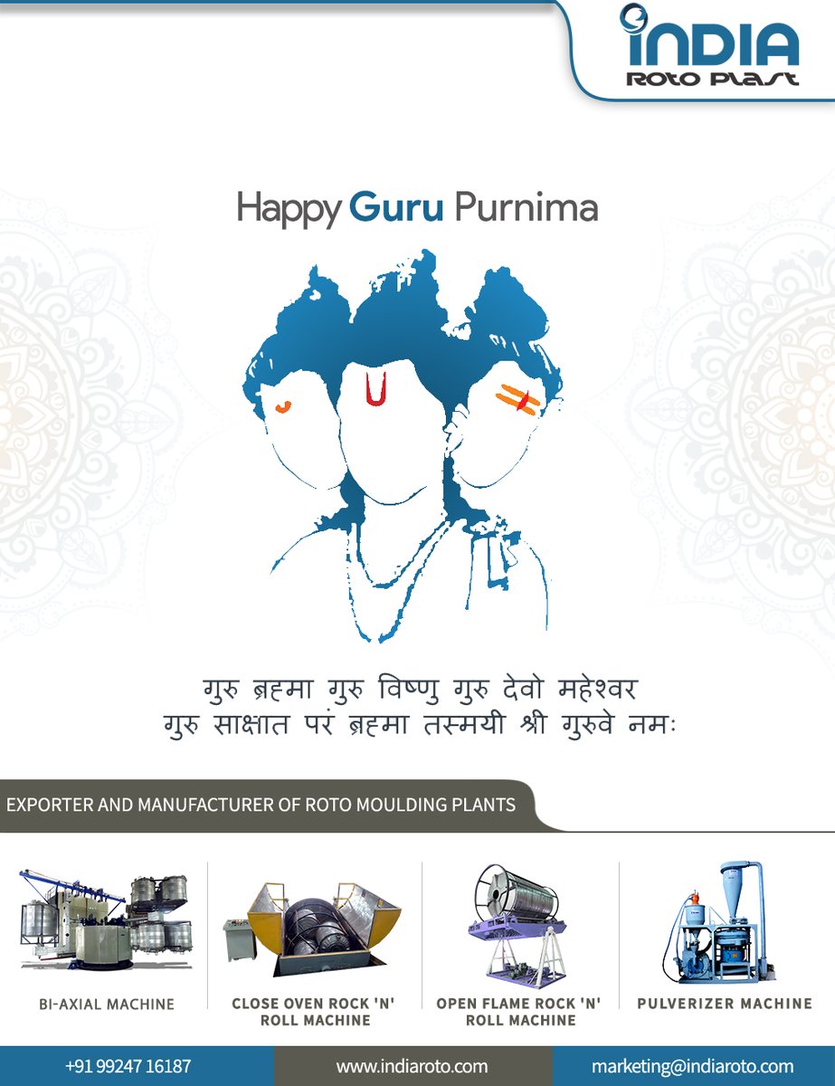 IndiaRoto's tweet photo. Guru is the image of simplicity and wisdom. Worshipping Guru always make one successful and accomplished. We wish you a happy Gurupurnima. Stay focused!
#gurupurnima #guru #india #indiaroto #machine #AirPumpPressure" https://t.co/J75CAIZDUm